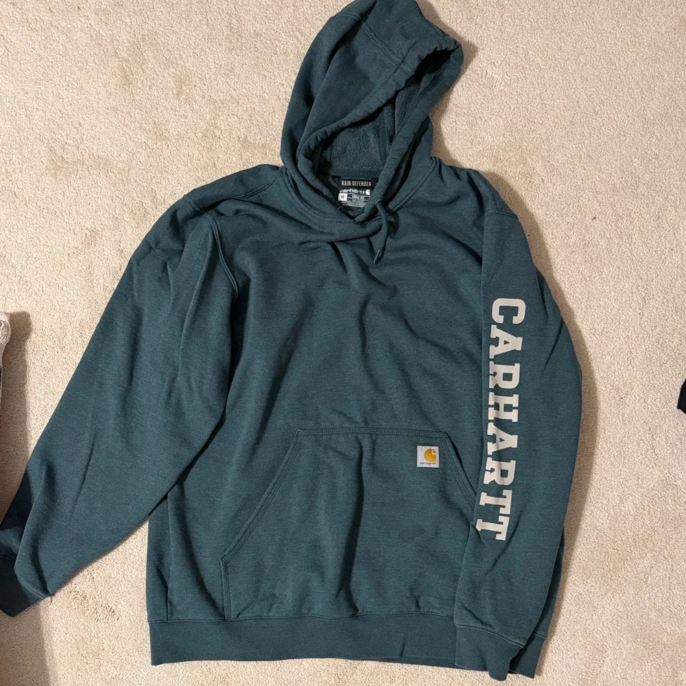 Carhartt Loose Fit Rain Defender Sweatshirt Forest Green - Picture 1 of 4